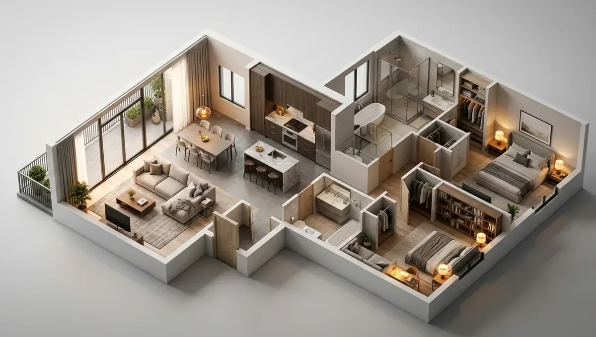 Architectural rendering illustration for: 3D Rendering of an ADU or Guest House for Approval