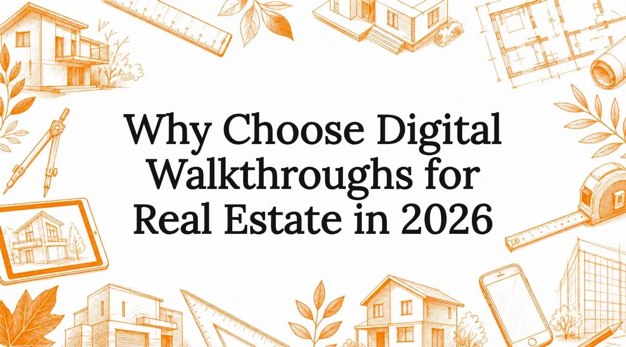 Digital walkthrough view of a residential unit interior of the kind used to lease multifamily projects before delivery