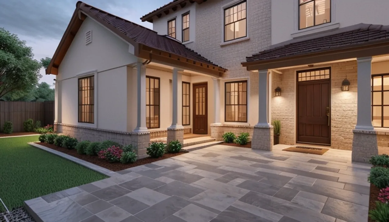 Rendimension concept render of a home addition in Highland Park, TX, transitional Texas style.