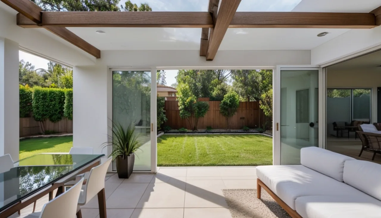 Rendimension concept render of a home addition in Saratoga, CA, modern California style.