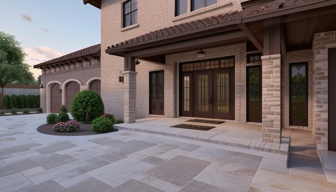 Rendimension concept render of a home addition in Tarrytown, TX, transitional Texas style.