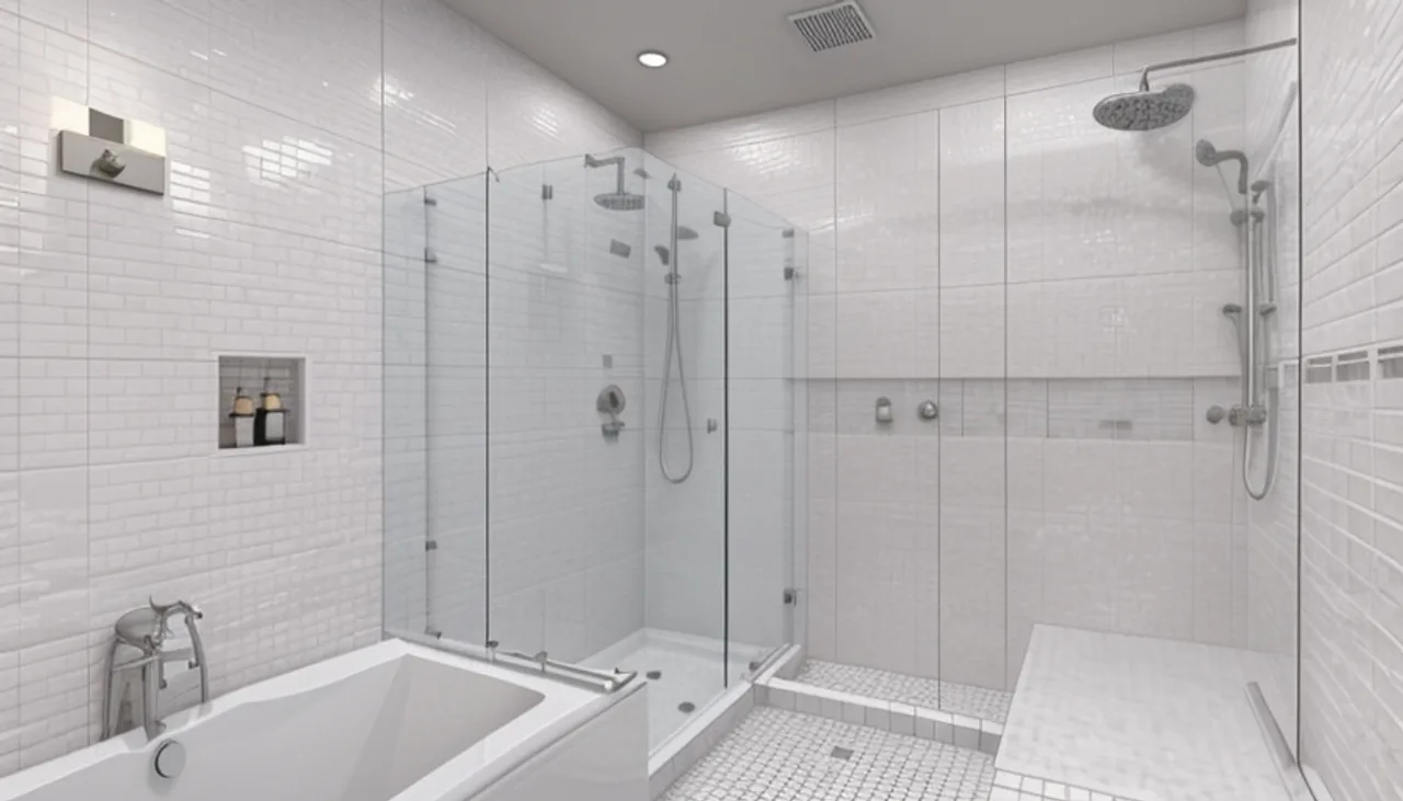 Rendimension concept render of a bathroom remodel, contemporary style.