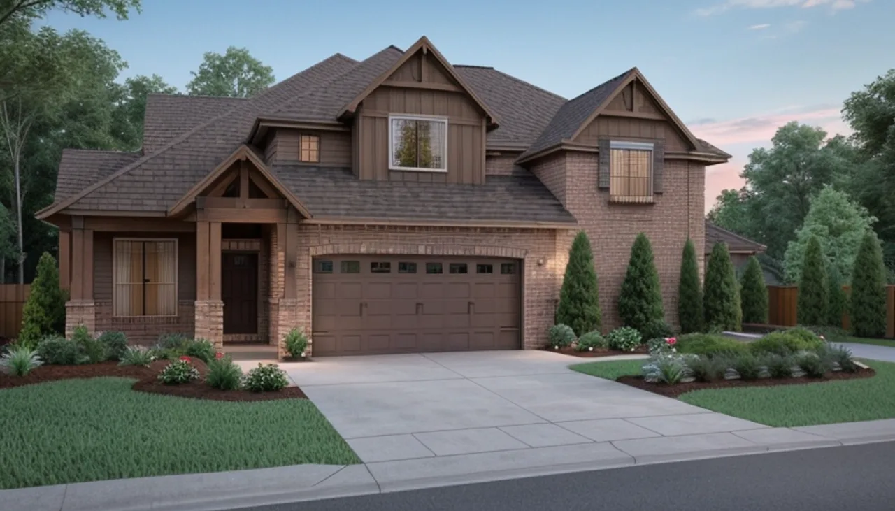 Rendimension concept render of a home exterior in Apex, NC, transitional craftsman style.