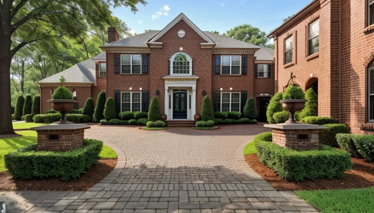 Rendimension concept render of a home exterior in Atlanta, GA, traditional estate style.