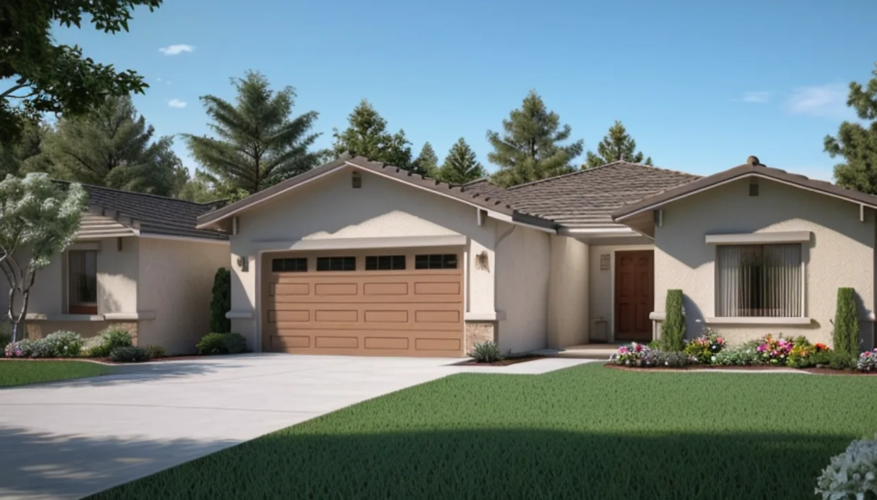 Rendimension concept render of a home exterior in Carmel Valley, CA, modern California style.