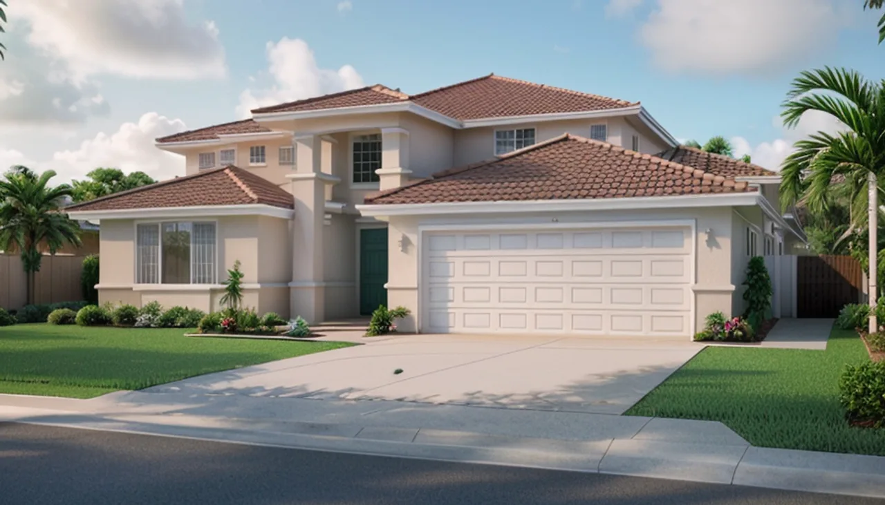 Rendimension concept render of a home exterior in Coral Ridge, FL, coastal contemporary style.