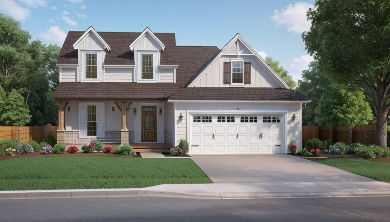 Rendimension concept render of a home exterior in Franklin, TN, transitional farmhouse style.