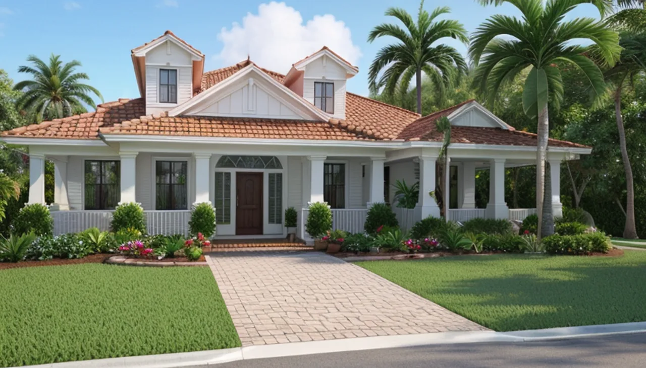 Rendimension concept render of a home exterior in Las Olas, FL, coastal contemporary style.