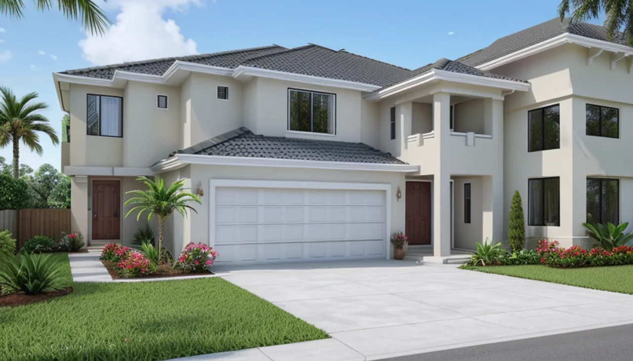 Rendimension concept render of a home exterior in Orlando, FL, coastal contemporary style.