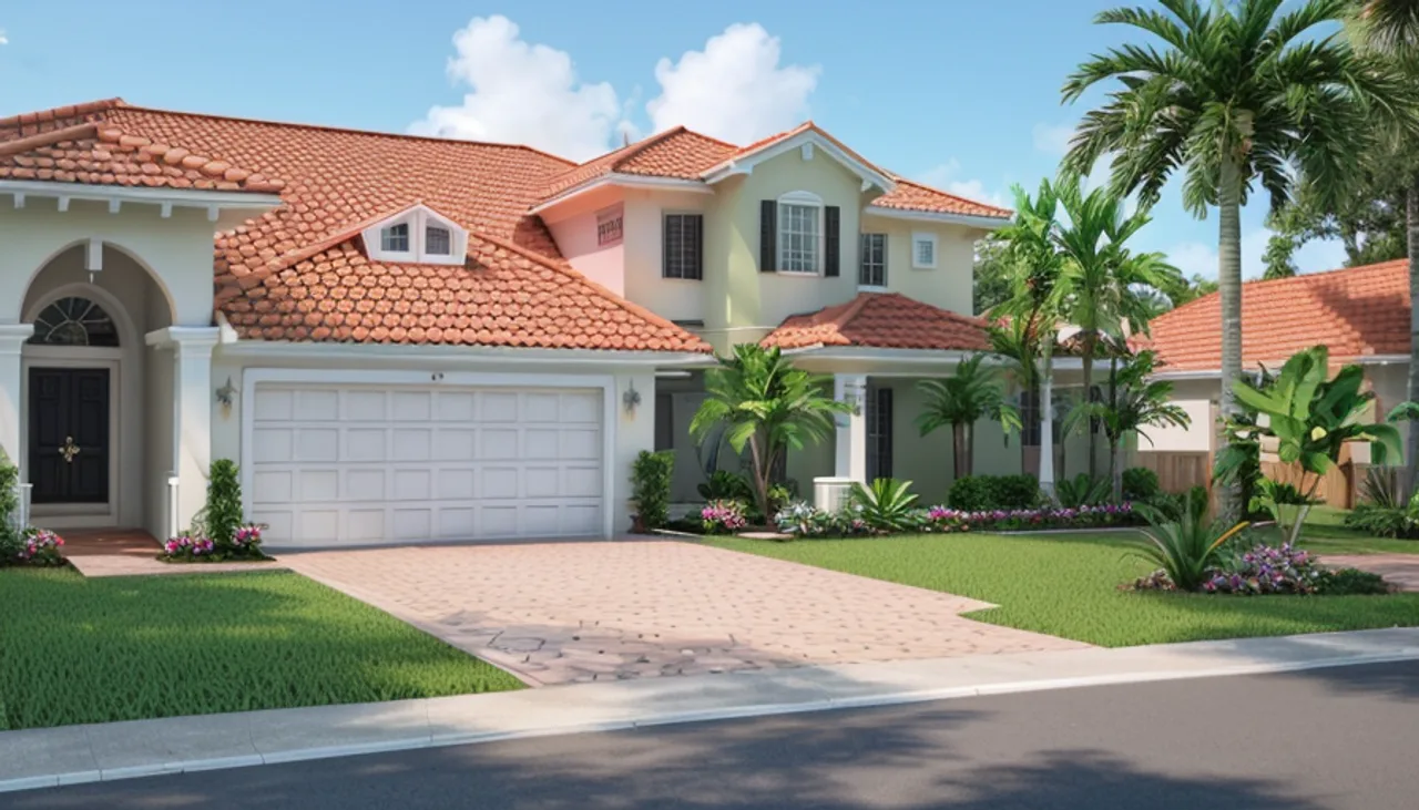 Rendimension concept render of a home exterior in Palm Beach, FL, coastal contemporary style.