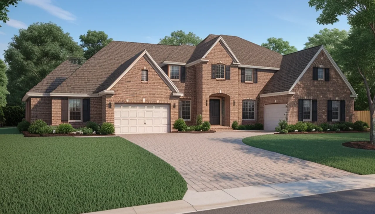 Rendimension concept render of a home exterior in Southlake, TX, transitional Texas style.