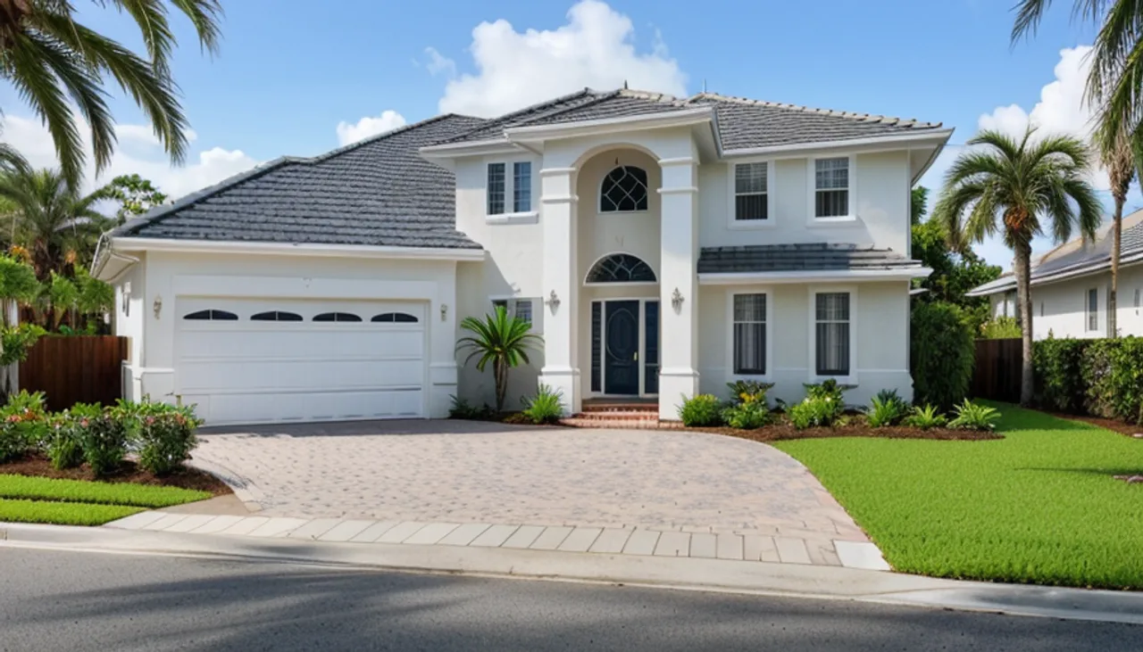 Rendimension concept render of a home exterior in Tampa, FL, coastal contemporary style.