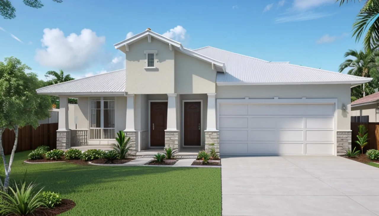 Rendimension concept render of a home exterior in Wellington, FL, coastal contemporary style.