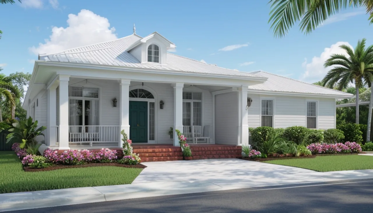 Rendimension concept render of a home exterior in West Palm Beach, FL, coastal contemporary style.