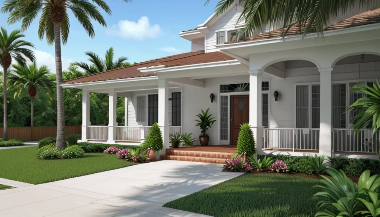 Rendimension concept render of a home exterior in Windermere, FL, coastal contemporary style.
