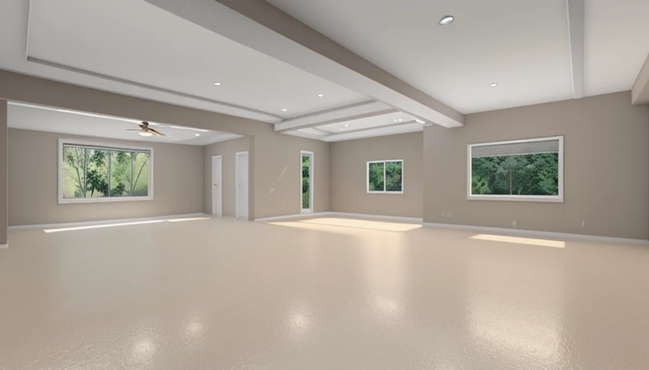 Rendimension concept render of a garage conversion, contemporary style.