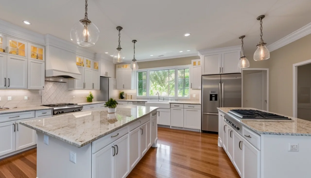 Rendimension concept render of a kitchen remodel in Lake Nona, FL, coastal contemporary style.