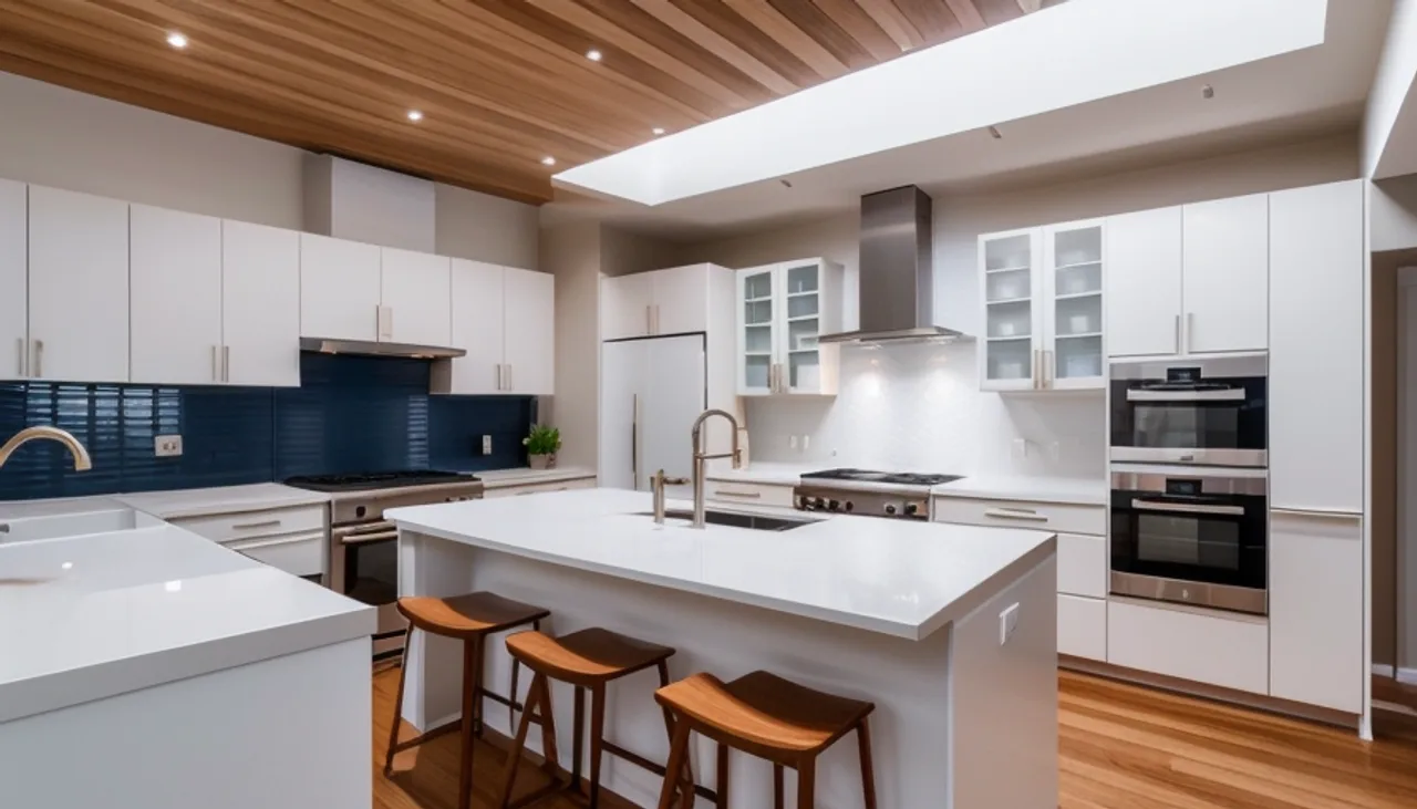Rendimension concept render of a kitchen remodel in San Jose, CA, modern California style.