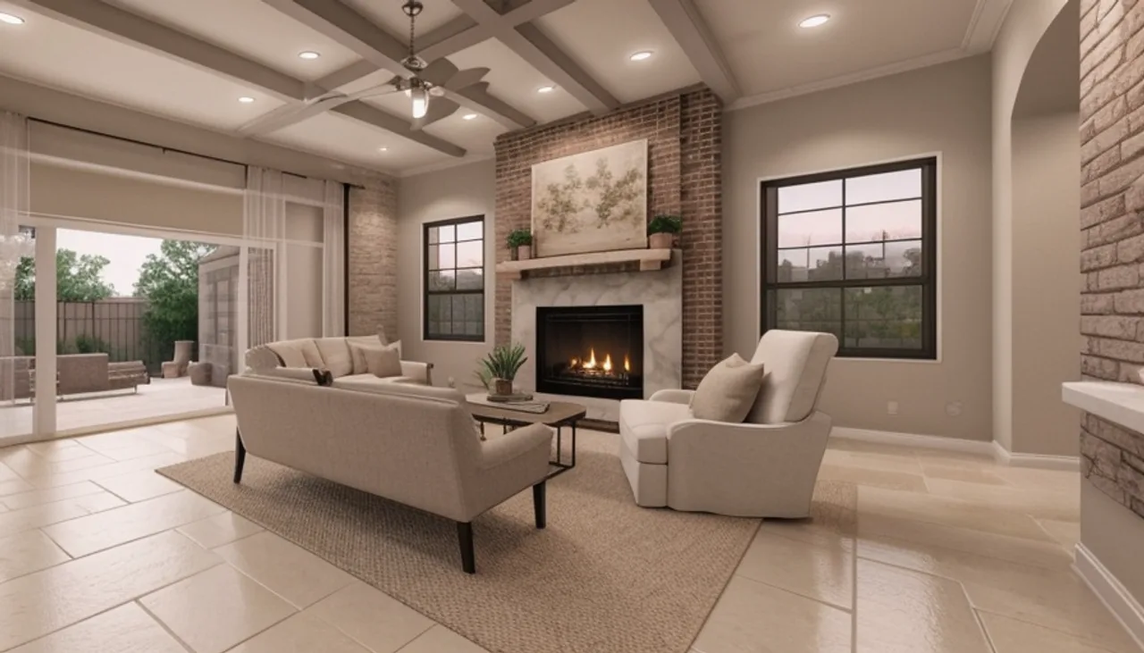 Rendimension concept render of a real estate listing in Dallas-Fort Worth, TX, transitional Texas style.