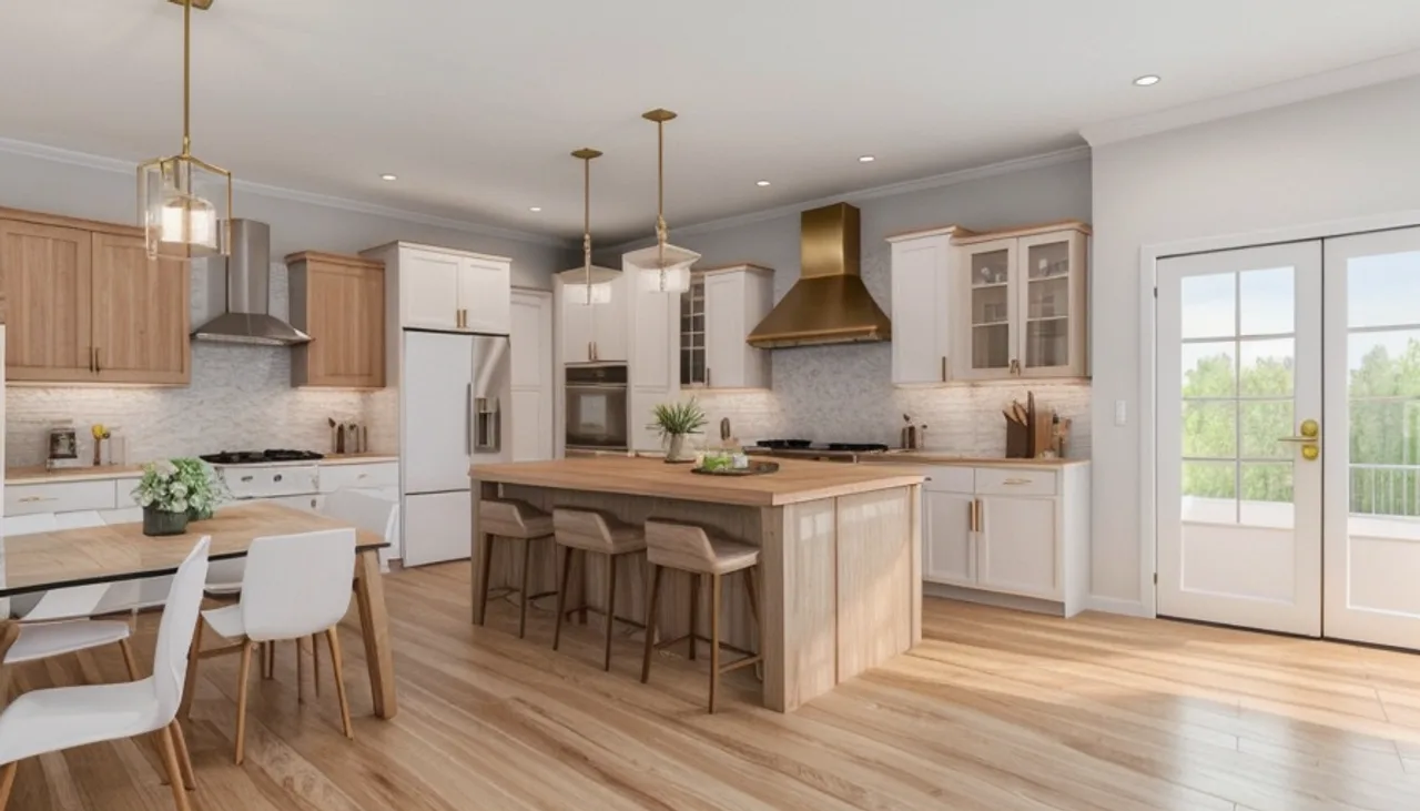 Rendimension concept render of a real estate listing in Nashville, TN, transitional farmhouse style.