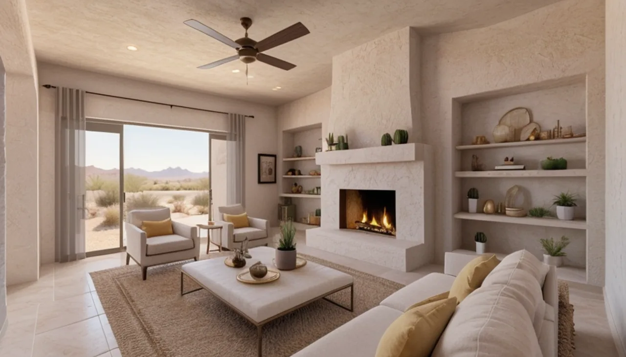 Rendimension concept render of a real estate listing in Phoenix, AZ, desert contemporary style.
