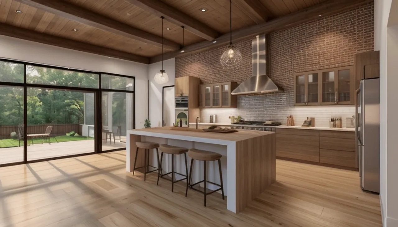 Rendimension concept render of a whole-home remodel in Ballantyne, NC, transitional craftsman style.