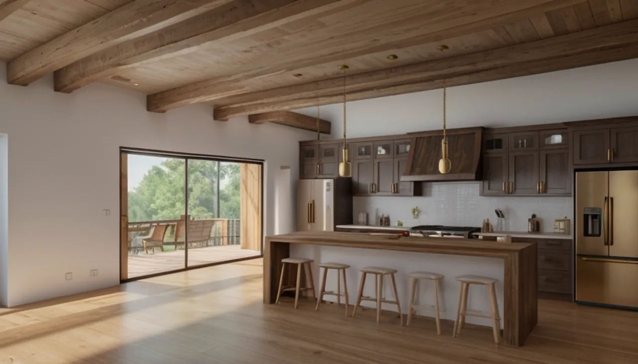 Rendimension concept render of a whole-home remodel in Brentwood, TN, transitional farmhouse style.