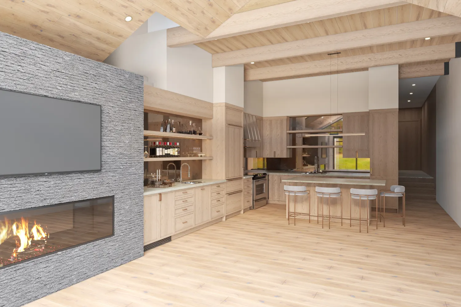 Photorealistic kitchen remodel rendering example by Rendimension, for homeowners in Nocatee, Jacksonville, FL.