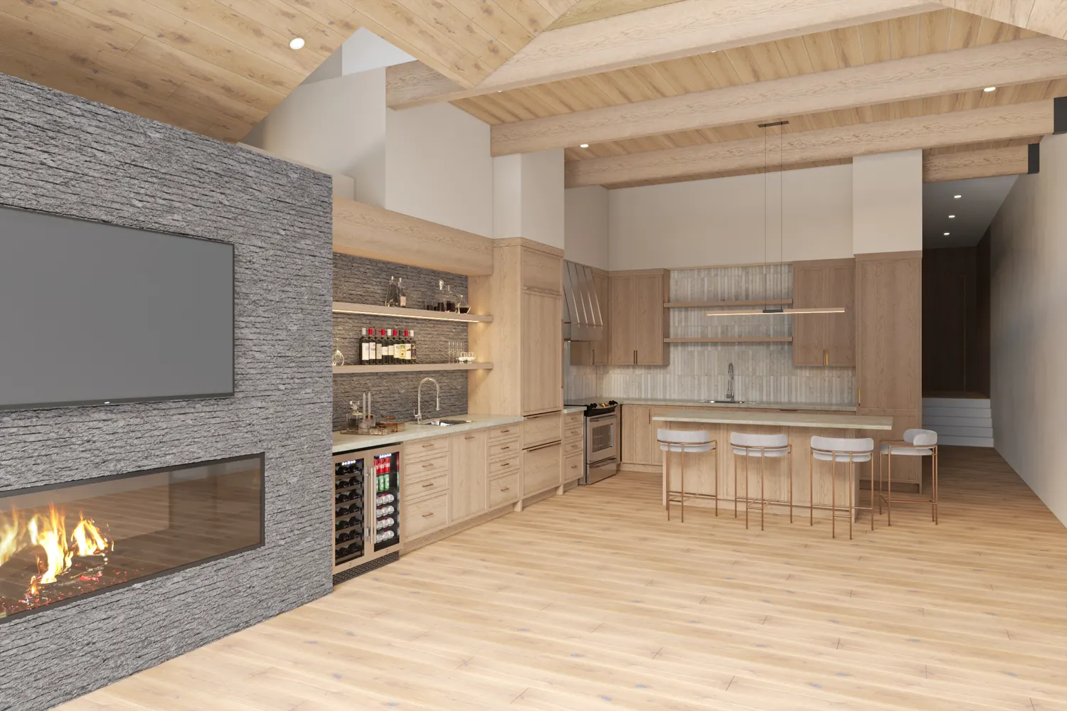 Photorealistic kitchen remodel rendering example by Rendimension, for homeowners in Jacksonville, FL.