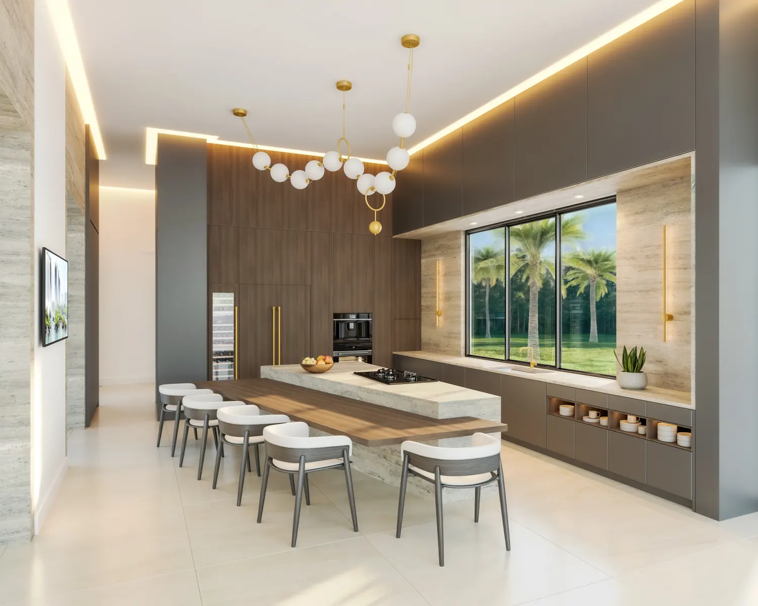 Photorealistic kitchen remodel rendering example by Rendimension, for homeowners in Bel Air, Los Angeles, CA.