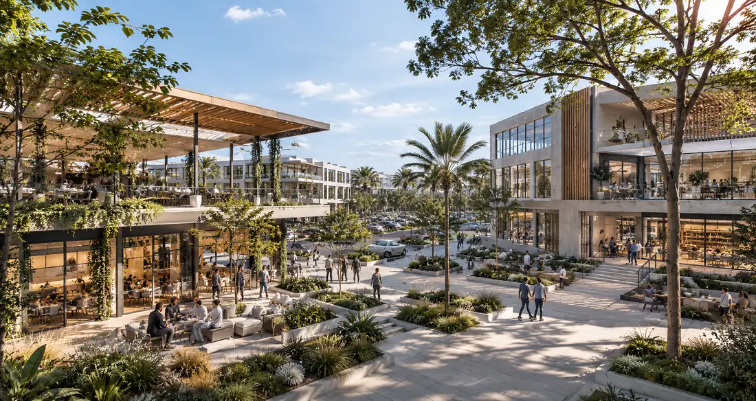 Commercial exterior daytime rendering by Rendimension