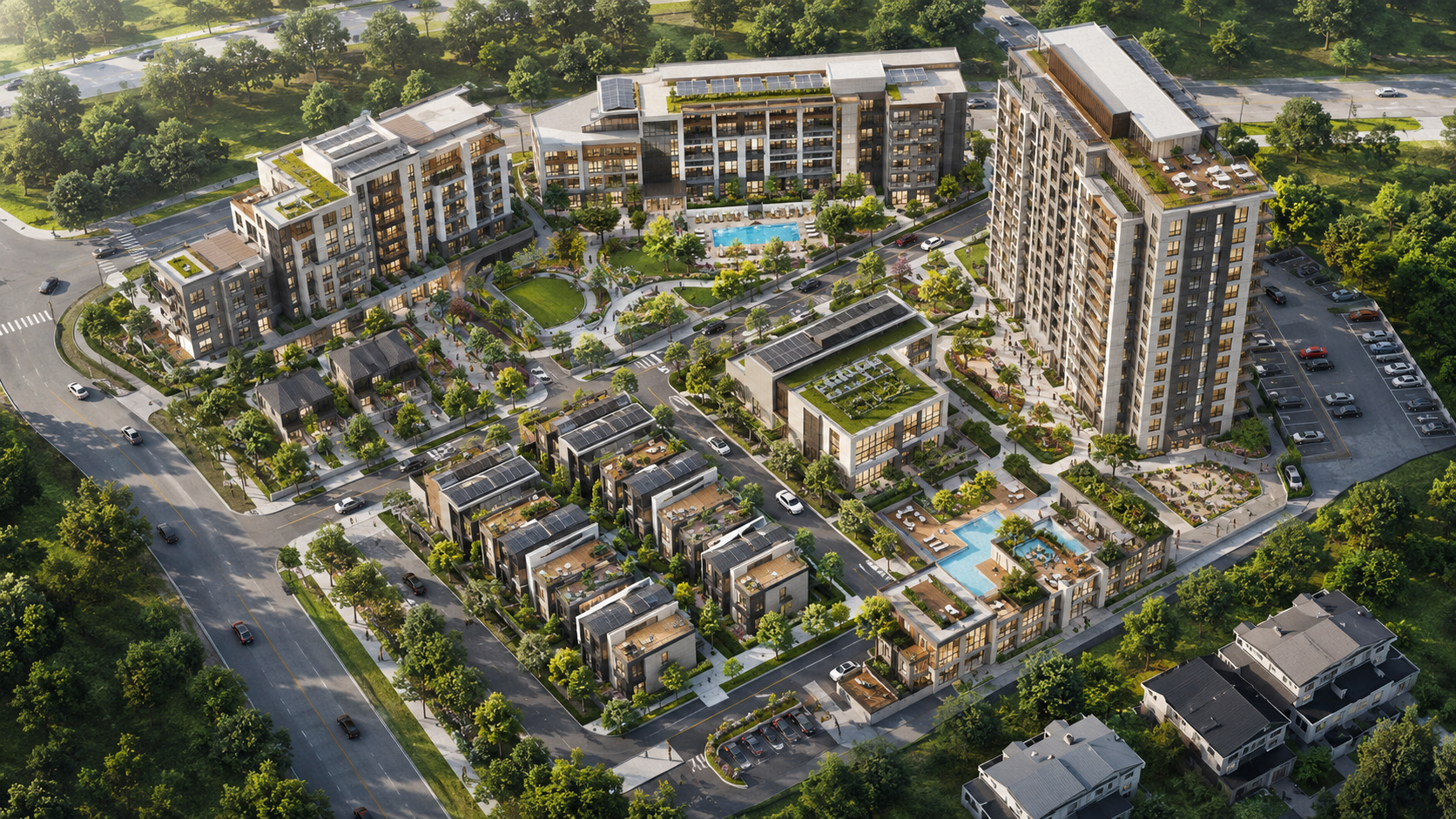 Aerial master plan development overview by Rendimension