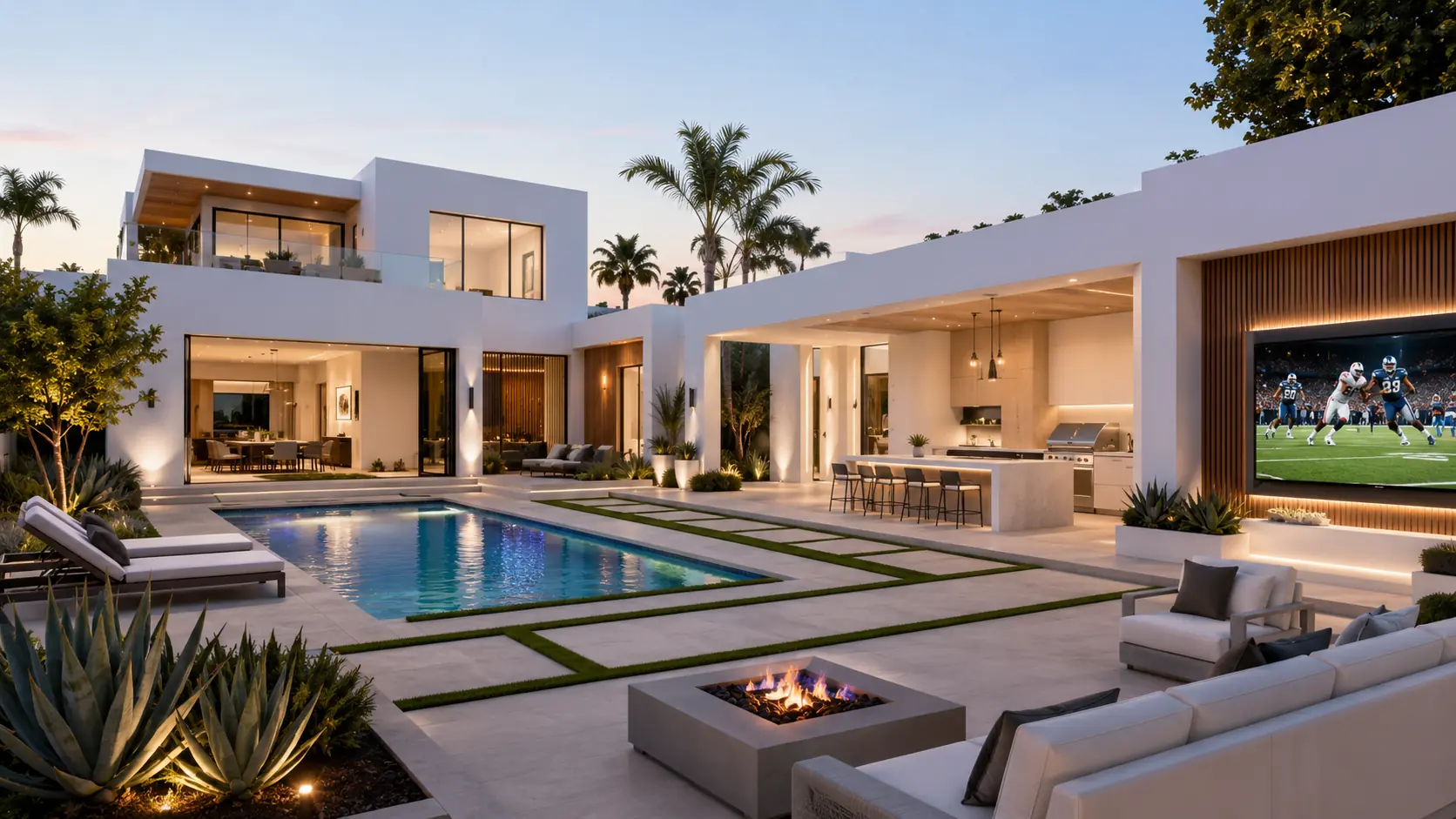 Luxury residential outdoor living visualization by Rendimension