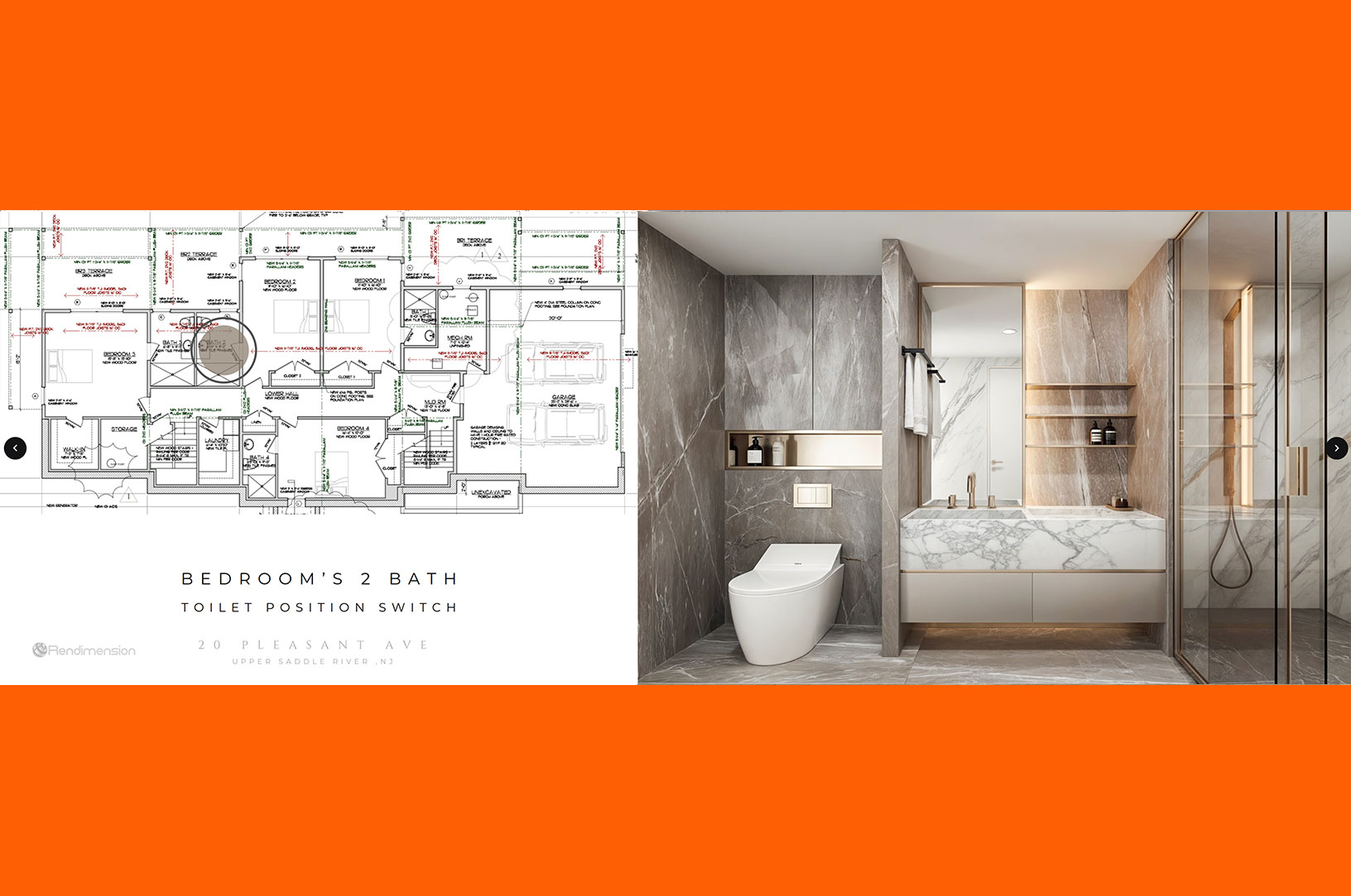 Architectural drawing, construction document by Rendimension