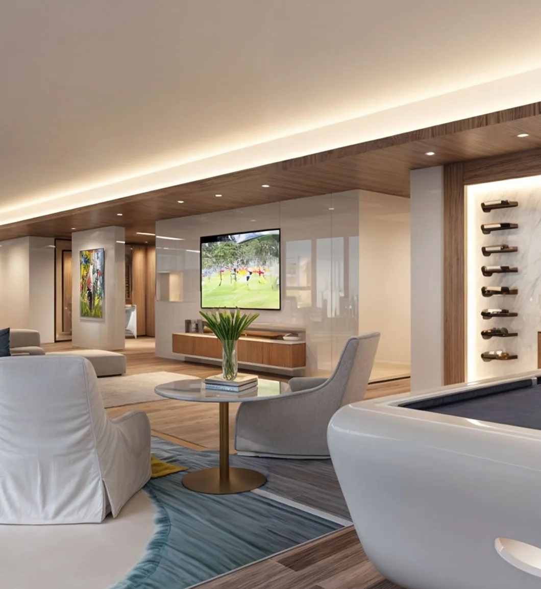 Biscayne Bay penthouse living area rendering