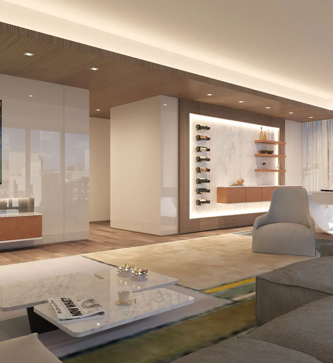 Biscayne Bay penthouse bathroom rendering