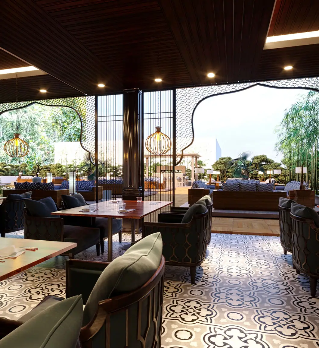 Brick & Ivy Lounge Bar Design — detail render