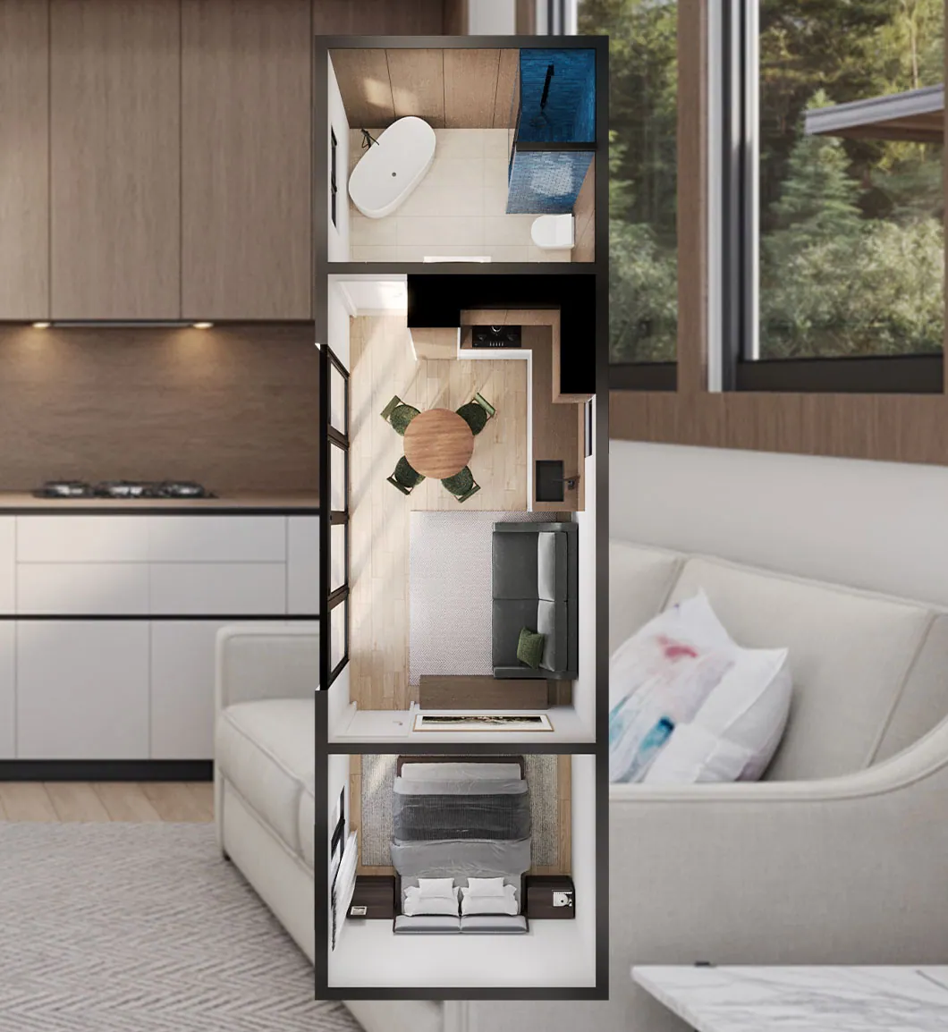 East End Cottages bedroom rendering