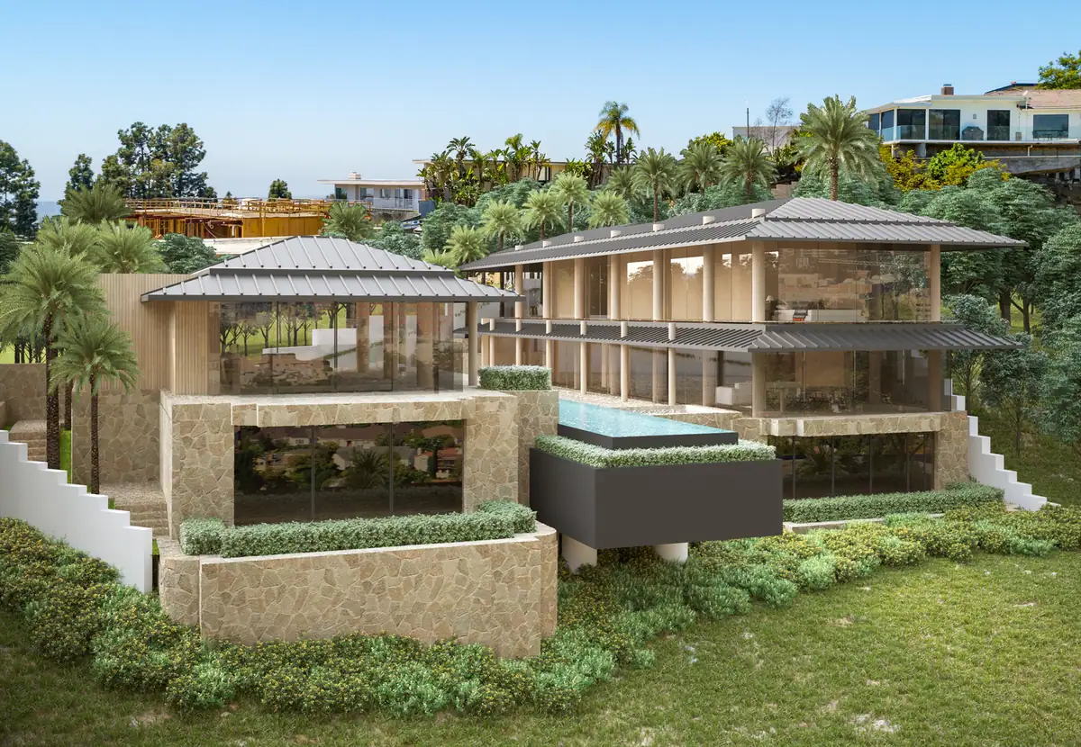 Hollywood Hills luxury home rendering by Rendimension