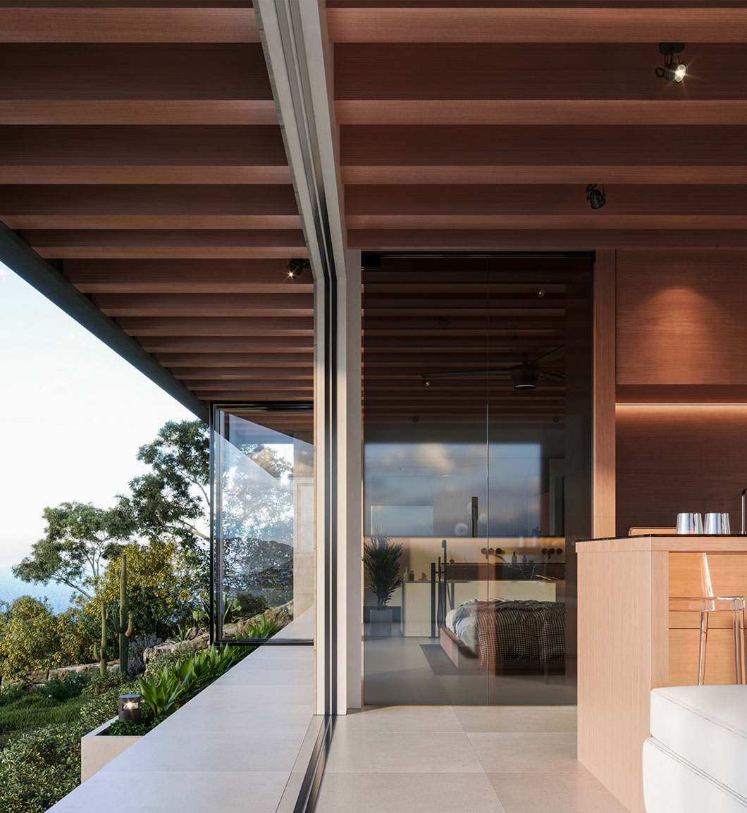 High-quality 3D visualization of modern interior design.